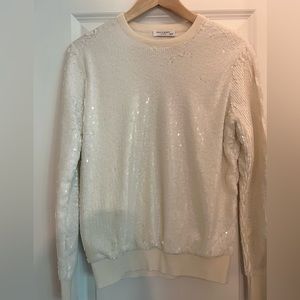 Equipment White sequin sweatshirt Size XS